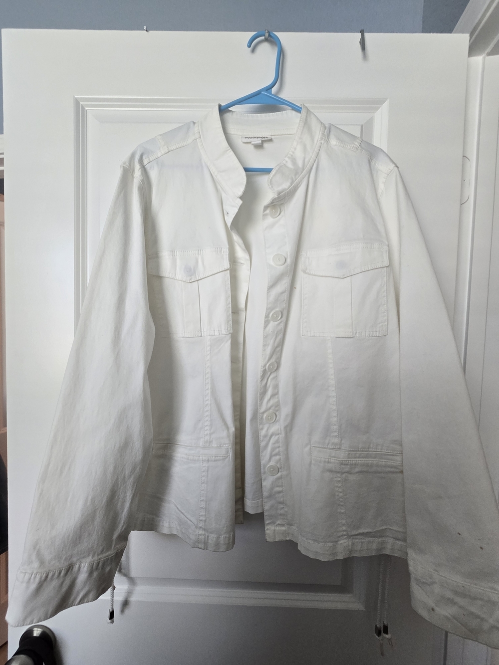Westport White Button-Front Utility Jean Jacket